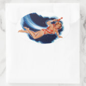 宇宙女 楕円形シール (バッグ)