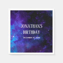 宇宙子供の誕生日。プラネタリウムパーティー。ギャラクシー スタンダードカクテルナプキン