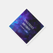 宇宙子供の誕生日。プラネタリウムパーティー。ギャラクシー スタンダードカクテルナプキン (角)