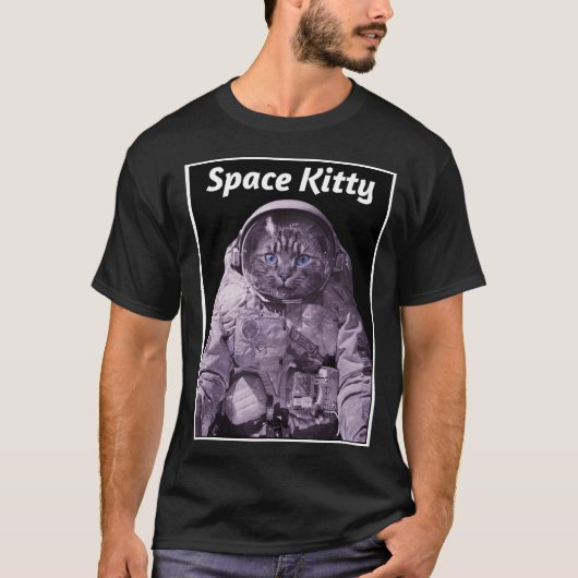 宇宙子猫宇宙飛行士銀河系 Tシャツ (正面)