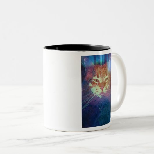 宇宙子猫読が目をマグ ツートーンマグカップ (正面右)