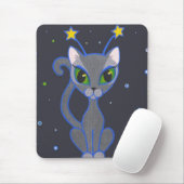 "宇宙子猫"の黒のmousepad マウスパッド (マウス)