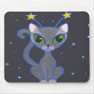 "宇宙子猫"の黒のmousepad マウスパッド