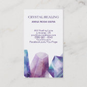 *宇宙宇宙の宝石用原石の水彩画の水晶の宝石 名刺 (裏面)