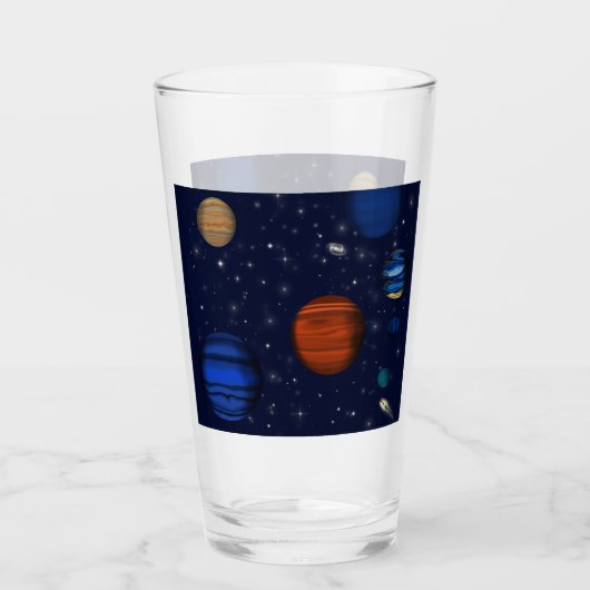 宇宙宇宙の惑星と銀河系 タンブラーグラス (正面)