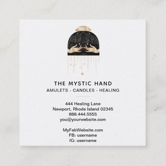 *~*宇宙宇宙の星月神秘の手 スクエア名刺 (裏面)