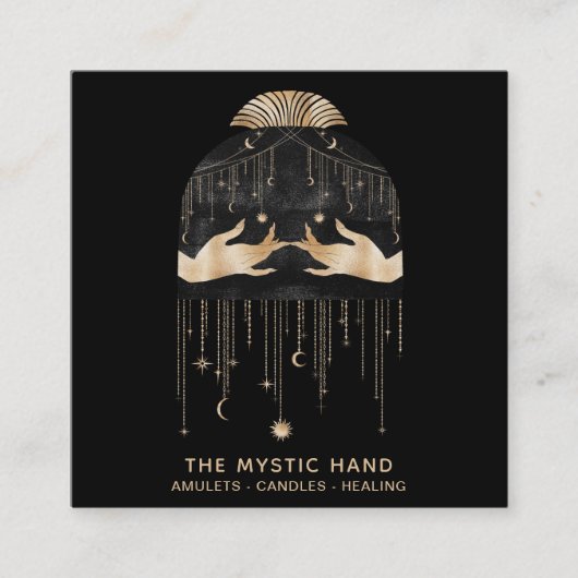 *~*宇宙宇宙の星月神秘の手 スクエア名刺 (正面)