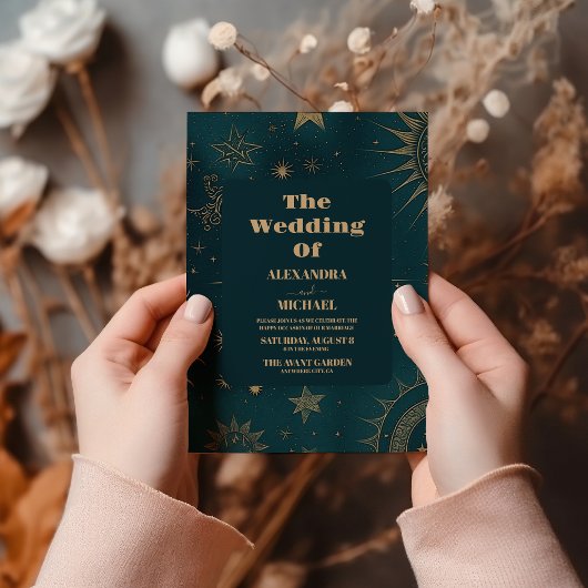 宇宙宇宙エメラルドグリーン銀河系結婚ズ 招待状