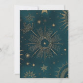 宇宙宇宙エメラルドグリーン銀河系結婚ズ 招待状 (裏面)