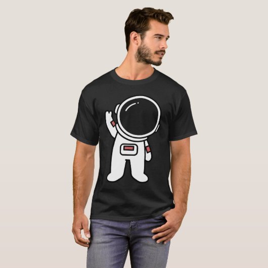 宇宙宇宙スーツ芸術的の描宇宙飛行士 Tシャツ (正面フル)