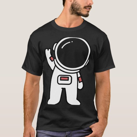 宇宙宇宙スーツ芸術的の描宇宙飛行士 Tシャツ (正面)