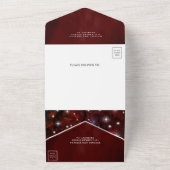 宇宙宇宙マルーンレッド銀河系結婚ズ オールインワン招待状 (外側)