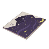 宇宙宇宙レディーパープル金ゴールド星パーソナライズ タイル (側面)