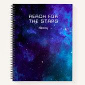 宇宙宇宙星雲が星を手に入れる名前つき ノートブック (正面)