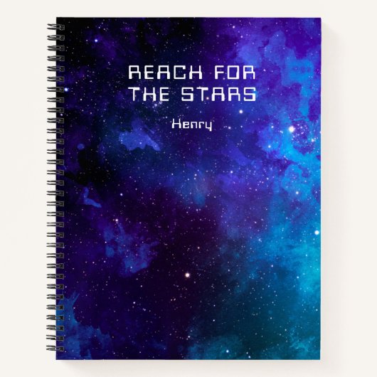 宇宙宇宙星雲が星を手に入れる名前つき ノートブック (正面)