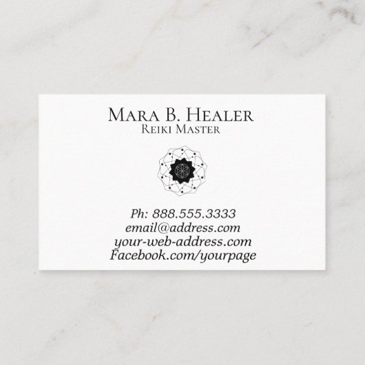 *宇宙宇宙神聖な幾何学の紫色のピンク 名刺 (裏面)