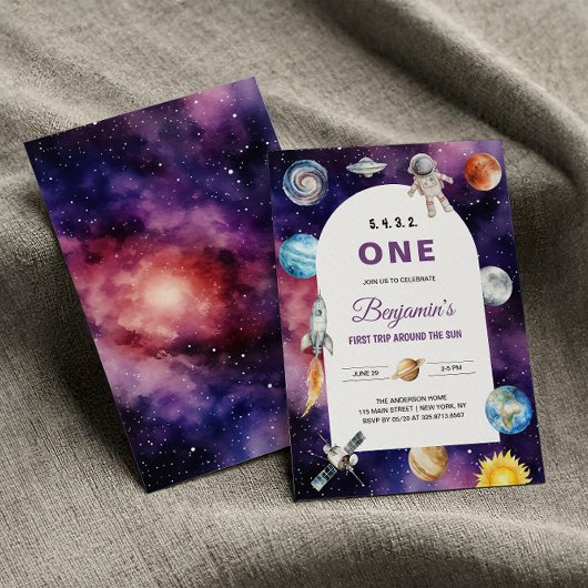 宇宙宇宙飛行士のまわりに初の太陽誕生日 招待状