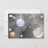 宇宙宇宙飛行士のベビーカード用の赤ちゃんシャワーブック 招待状 (裏面)