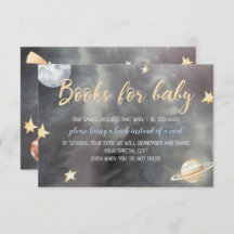 宇宙宇宙飛行士のベビーカード用の赤ちゃんシャワーブック