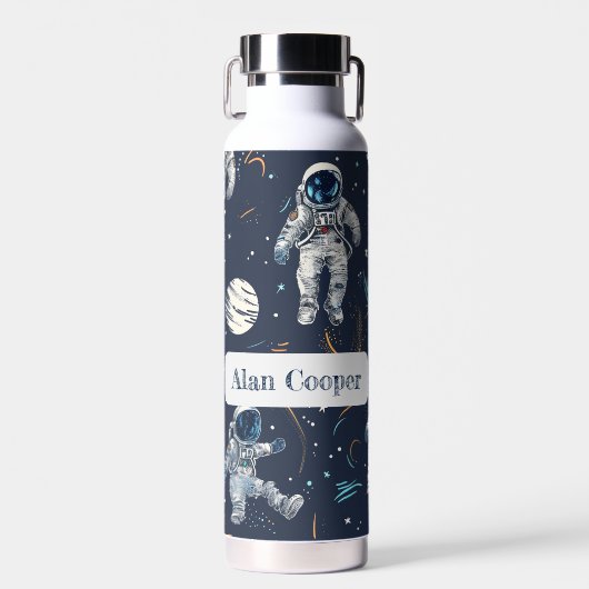 宇宙宇宙飛行士の星と惑星カスタム子供たち ウォーターボトル (正面)