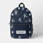 宇宙宇宙飛行士の星と惑星キッズ プリントバックパック (正面)