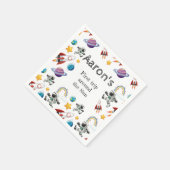 宇宙宇宙飛行士の最初の誕生日パーティーの招待 スタンダードカクテルナプキン (角)