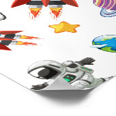 宇宙宇宙飛行士の最初の誕生日パーティーの招待 ポスター (角)