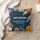 宇宙宇宙飛行士の最初の誕生日パーティー クッション (ブランケット)