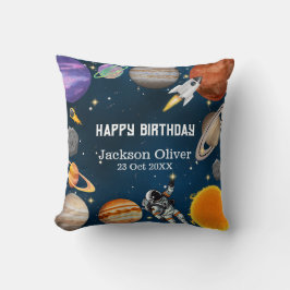 宇宙宇宙飛行士の最初の誕生日パーティー クッション