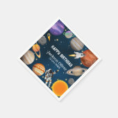 宇宙宇宙飛行士の最初の誕生日パーティー スタンダードカクテルナプキン (角)
