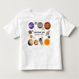 宇宙宇宙飛行士の最初の誕生日パーティー トドラーTシャツ
