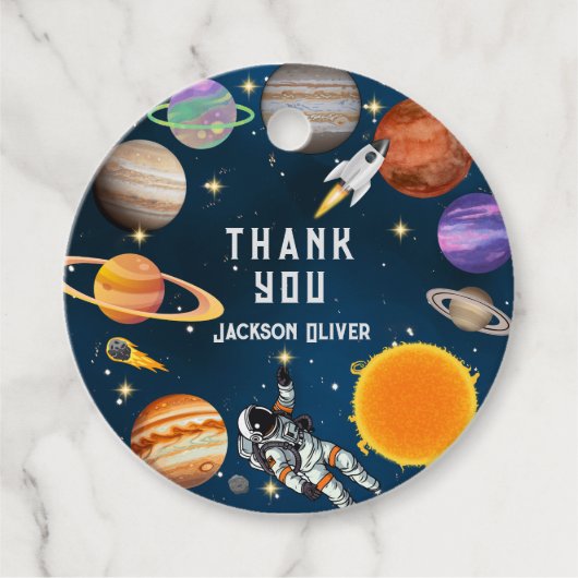 宇宙宇宙飛行士の最初の誕生日パーティー フェイバータグ (正面)