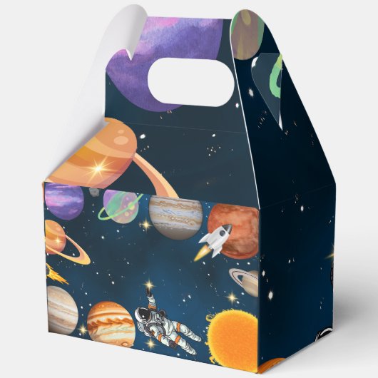 宇宙宇宙飛行士の最初の誕生日パーティー フェイバーボックス (裏面)