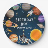 宇宙宇宙飛行士の最初の誕生日パーティー ペーパープレート (正面)