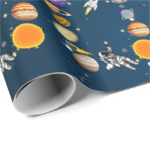 宇宙宇宙飛行士の最初の誕生日パーティー ラッピングペーパー (ロールコーナー)