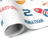 宇宙宇宙飛行士の最初の誕生日パーティー ラッピングペーパー (ロールコーナー)