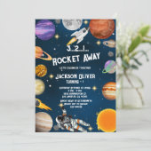 宇宙宇宙飛行士の最初の誕生日パーティー 招待状 (スタンド正面)