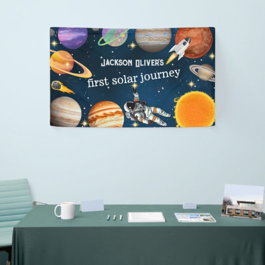 宇宙宇宙飛行士の最初の誕生日パーティー 横断幕 (トレードショー)