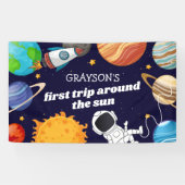 宇宙宇宙飛行士の最初の誕生日パーティー 横断幕 (横)