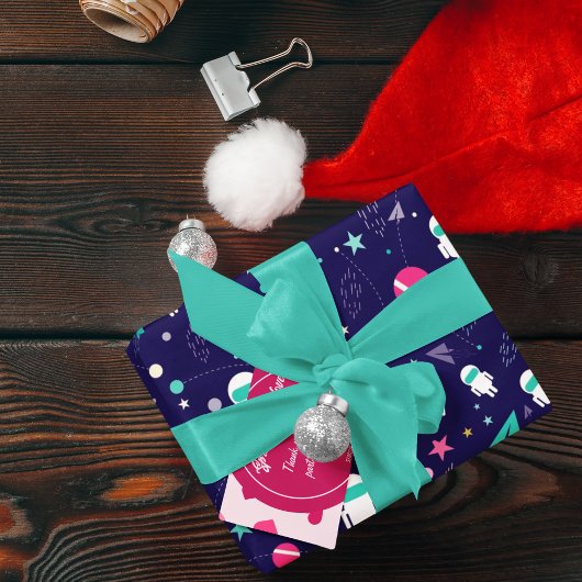 宇宙宇宙飛行士の漫画 ラッピングペーパー