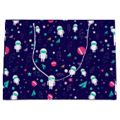 宇宙宇宙飛行士の漫画 ラージペーパーバッグ (正面)