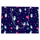 宇宙宇宙飛行士の漫画 ラージペーパーバッグ (裏面)