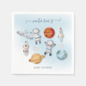 宇宙宇宙飛行士の移動ベビーシャワー スタンダードカクテルナプキン (正面)
