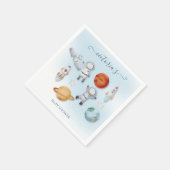 宇宙宇宙飛行士の移動ベビーシャワー スタンダードカクテルナプキン (角)