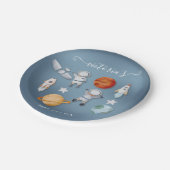 宇宙宇宙飛行士の移動式ベビーシャワー ペーパープレート (アングル)