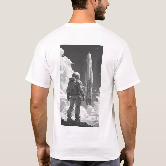 宇宙宇宙飛行士の肩の上のTシャツ Tシャツ (裏面)