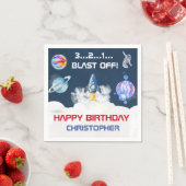 宇宙宇宙飛行士の誕生日パーティー スタンダードカクテルナプキン (インサイチュ)