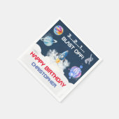 宇宙宇宙飛行士の誕生日パーティー スタンダードカクテルナプキン (角)