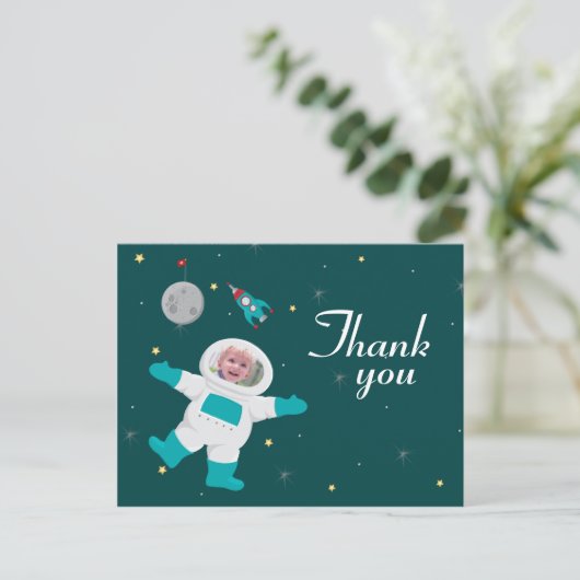 宇宙宇宙飛行士の誕生日感謝してい写真あなたはがき ポストカード (スタンド正面)