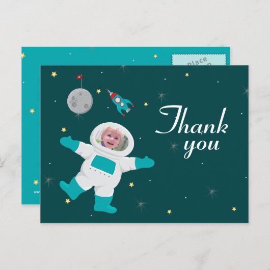 宇宙宇宙飛行士の誕生日感謝してい写真あなたはがき ポストカード (正面/裏面)
